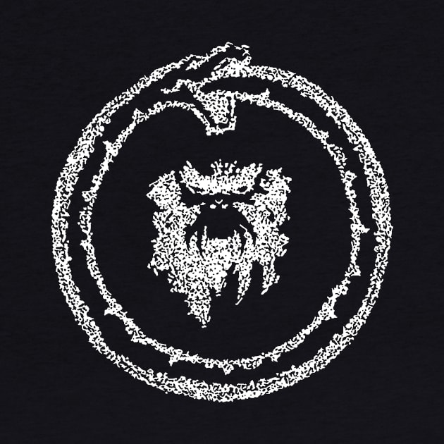 12 Monkeys Ouroboros White w/black outline by HumbledDesignStudio